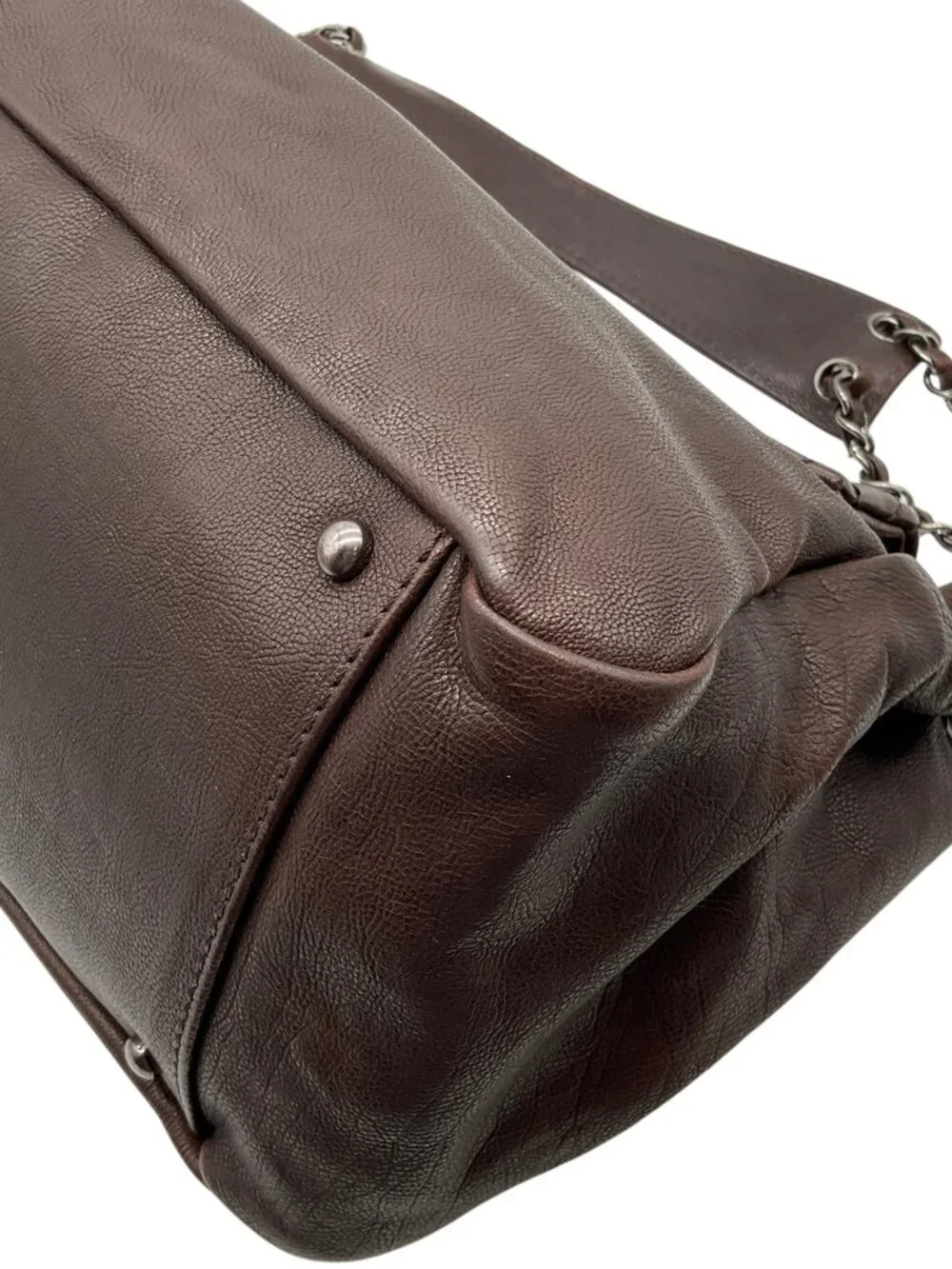 Chanel Brown Leather Diamond Stitch Shoulder Bag